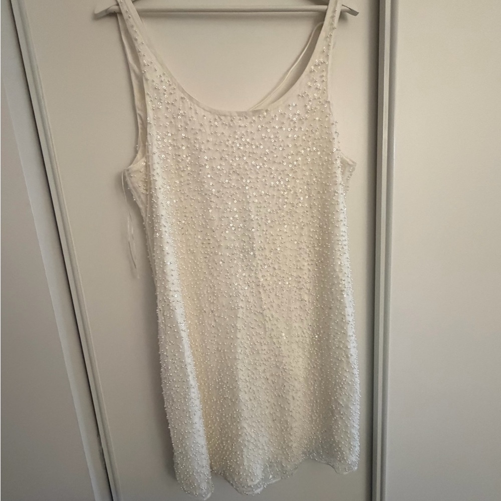 Abercrombie & Fitch White Beaded Wedding Dress